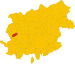 Map of comune of Telese Terme (province of Benevento, region Campania, Italy)